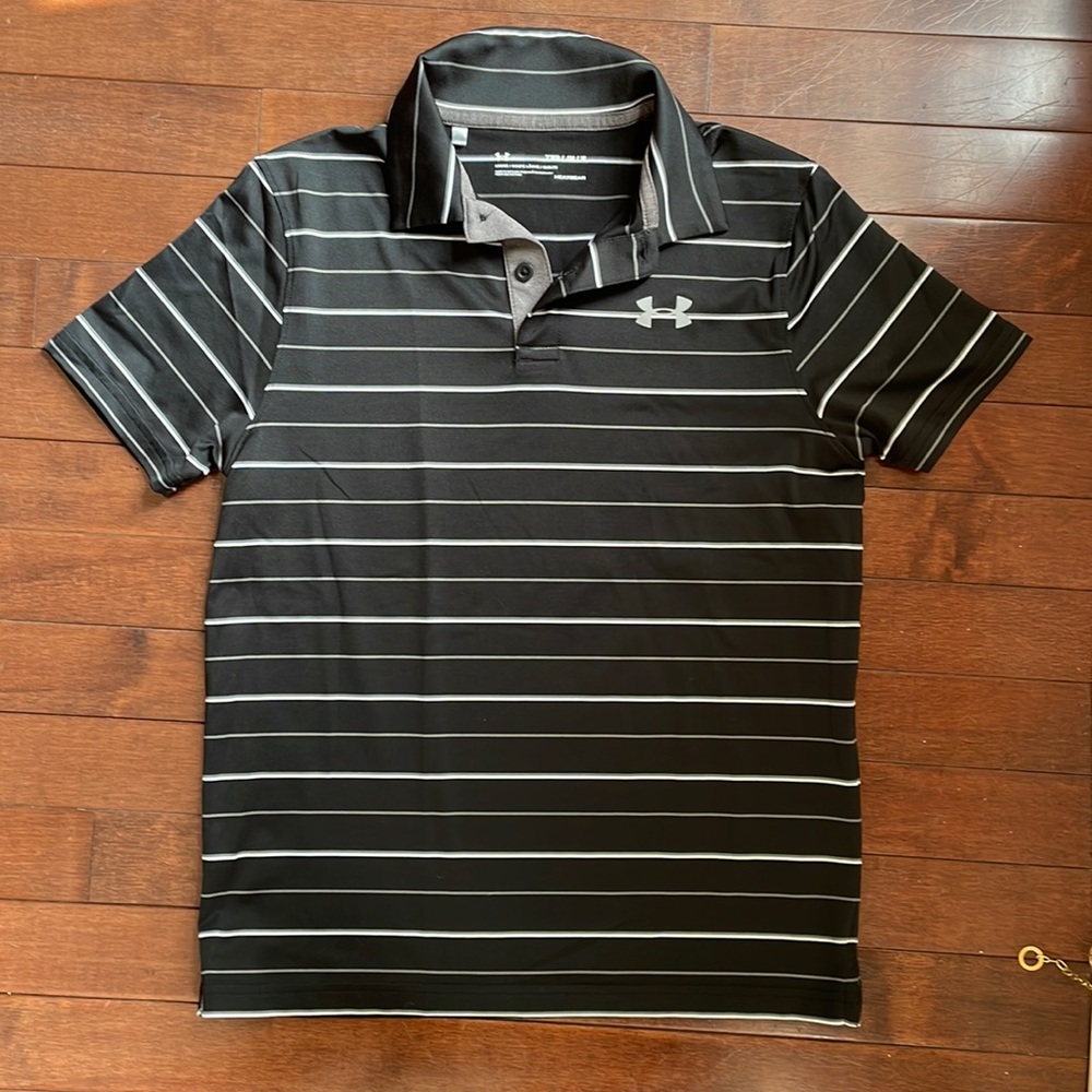 Boys youth medium under armor loose golf shirt